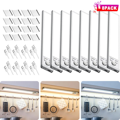 Motion Sensor Under Cabinet Lights | USB Rechargeable Dimmable LED Lights for Kitchen Closet Stairs & Garage
