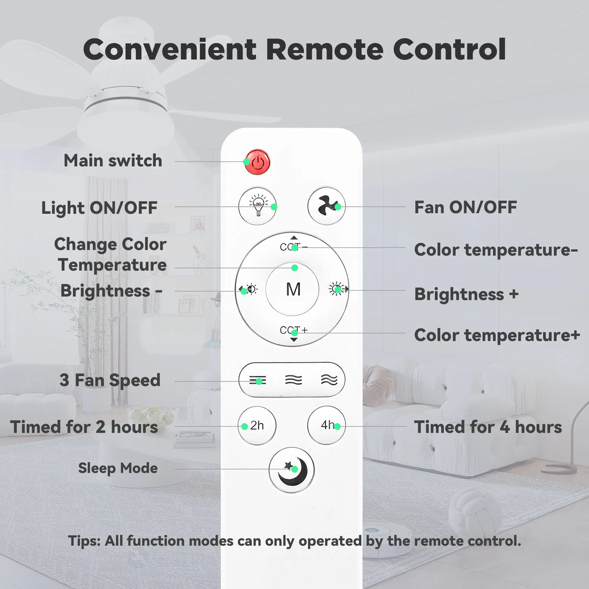 Socket Ceiling Fan Light with Remote | Dimmable LED Light & 3 Speed Quiet Cooling Fan