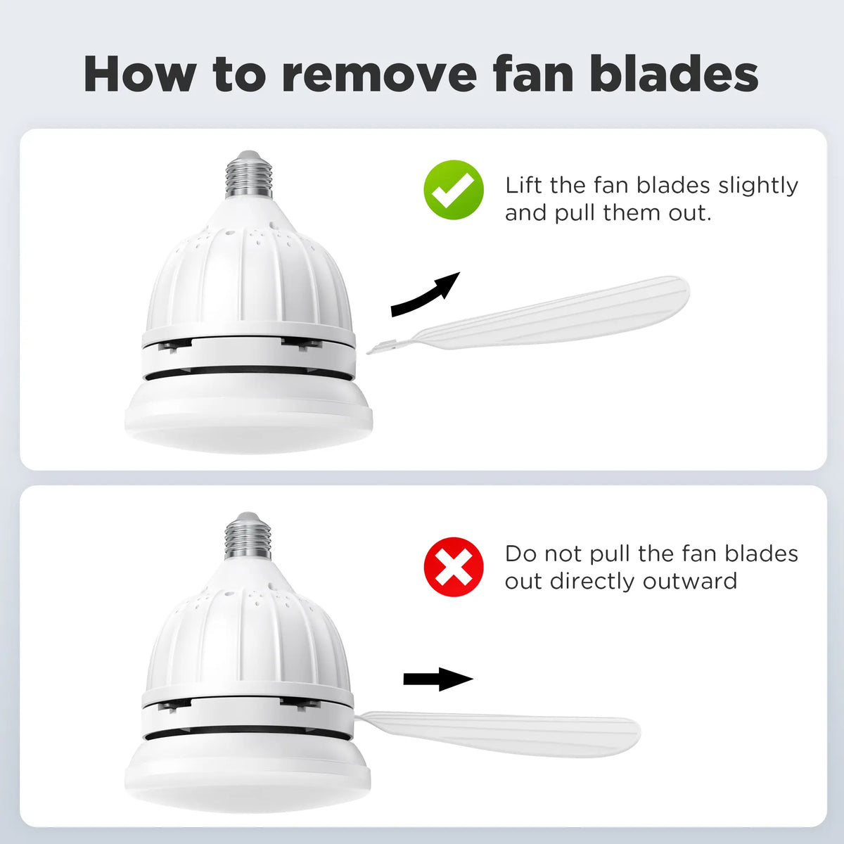Socket Ceiling Fan Light with Remote | Dimmable LED Light & 3 Speed Quiet Cooling Fan