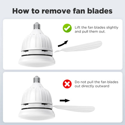 Socket Ceiling Fan Light with Remote | Dimmable LED Light & 3 Speed Quiet Cooling Fan