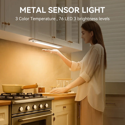Motion Sensor Under Cabinet Lights | USB Rechargeable Dimmable LED Lights for Kitchen Closet Stairs & Garage