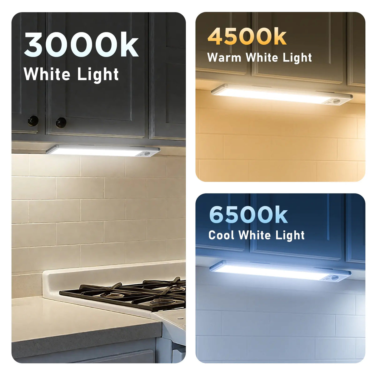 Motion Sensor Under Cabinet Lights | USB Rechargeable Dimmable LED Lights for Kitchen Closet Stairs & Garage